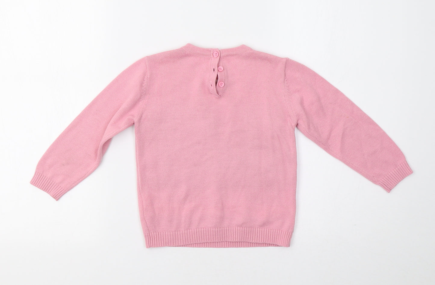 Matalan Girls Pink   Henley Jumper Size 2-3 Years  - Unicorn