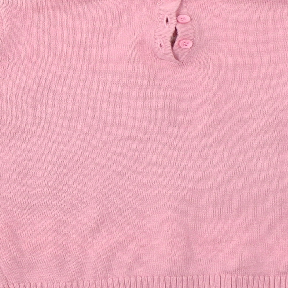 Matalan Girls Pink   Henley Jumper Size 2-3 Years  - Unicorn