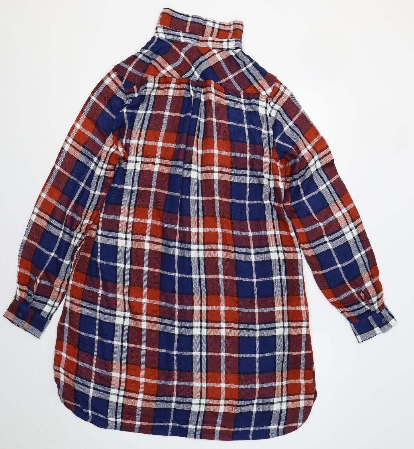 NEXT Womens Blue Check  Basic Button-Up Size 14