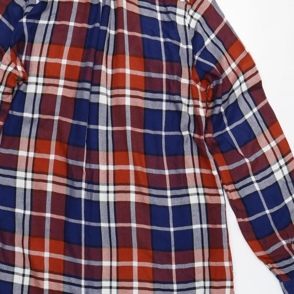 NEXT Womens Blue Check  Basic Button-Up Size 14