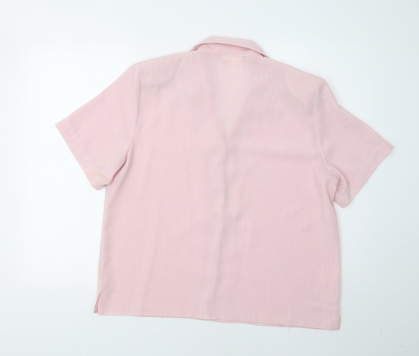 Preworn Womens Pink Geometric  Basic Blouse Size 18