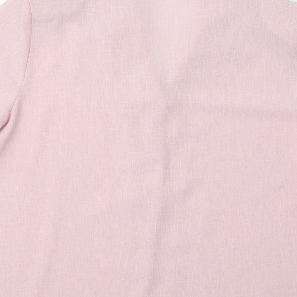 Preworn Womens Pink Geometric  Basic Blouse Size 18