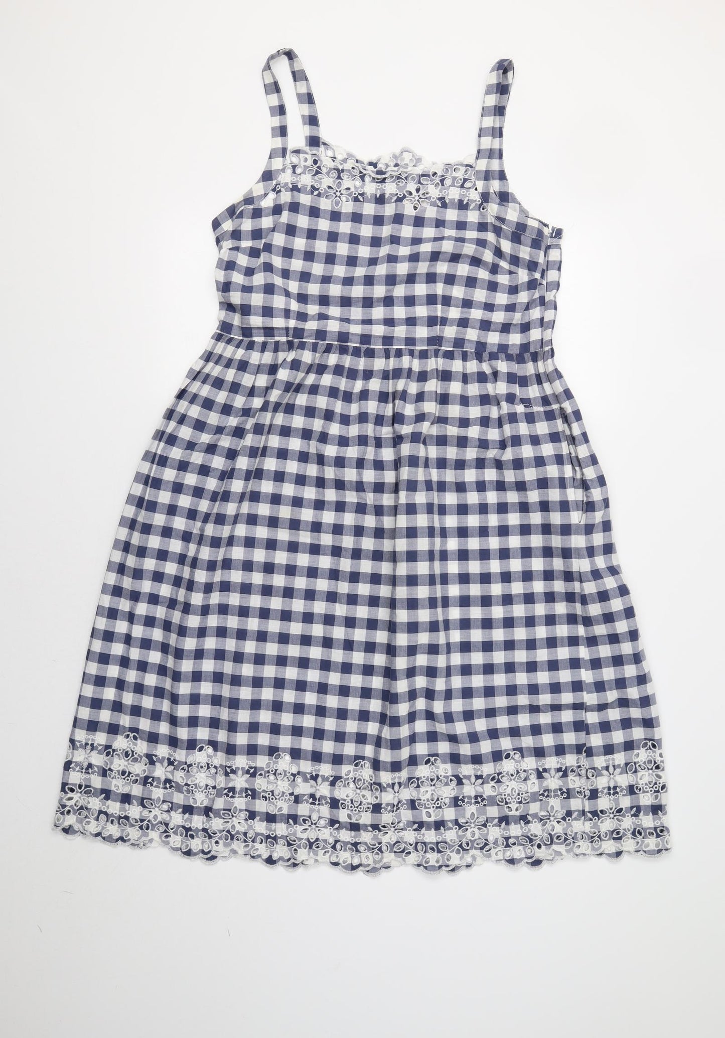 TU Womens Blue Check  A-Line  Size 14