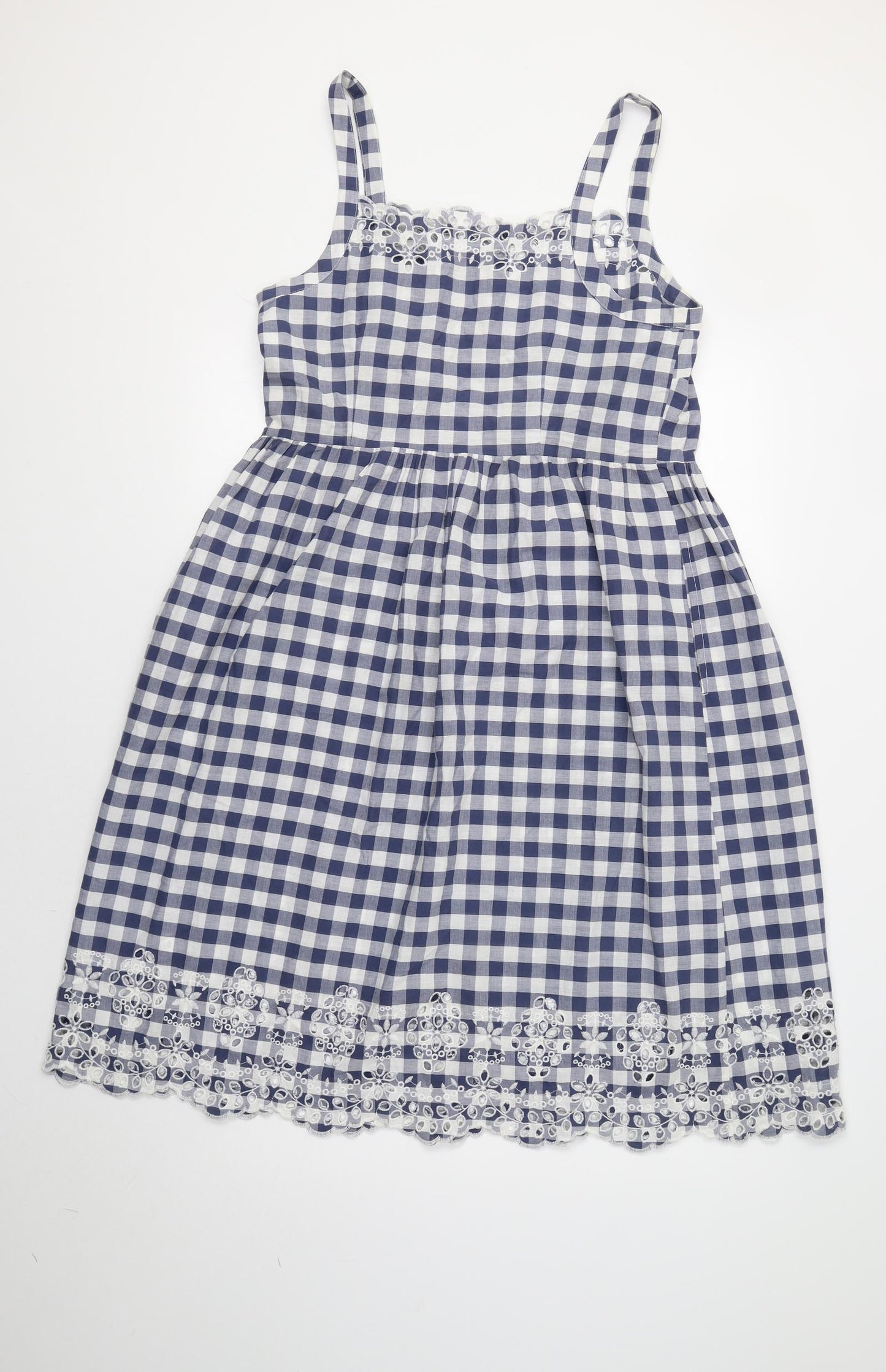 TU Womens Blue Check  A-Line  Size 14
