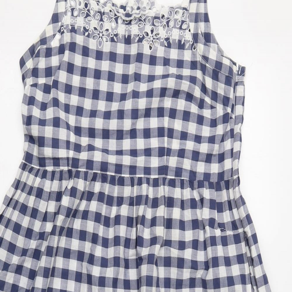 TU Womens Blue Check  A-Line  Size 14