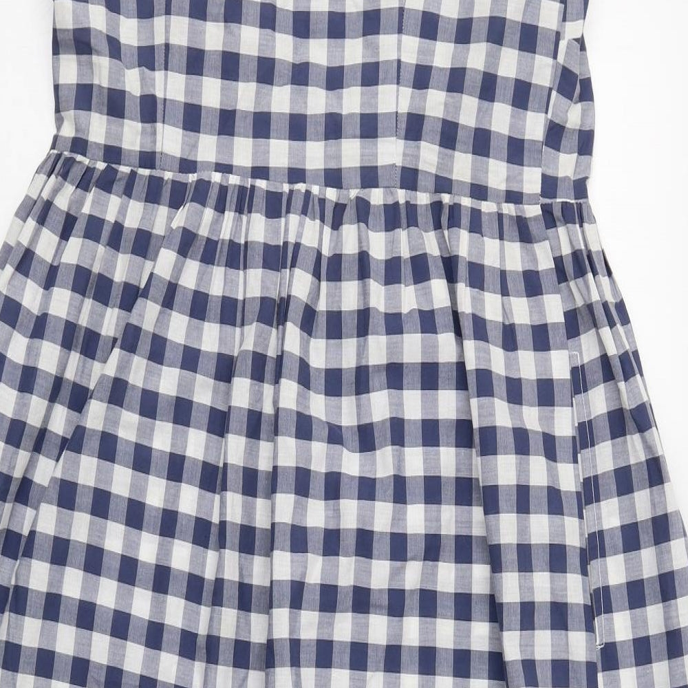 TU Womens Blue Check  A-Line  Size 14