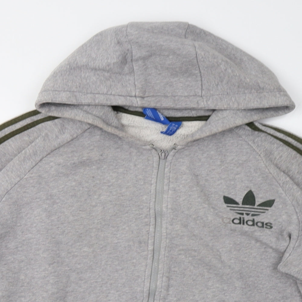 adidas Mens Grey   Full Zip Hoodie Size L