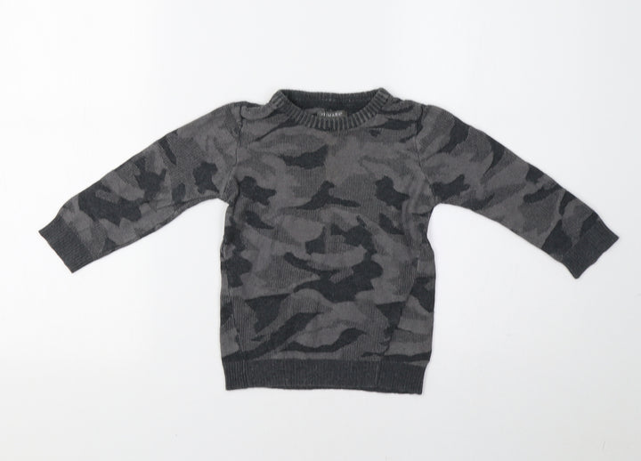 Primark Baby Grey Camouflage  Pullover Jumper Size 18-24 Months