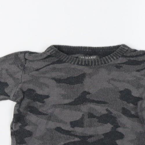 Primark Baby Grey Camouflage  Pullover Jumper Size 18-24 Months