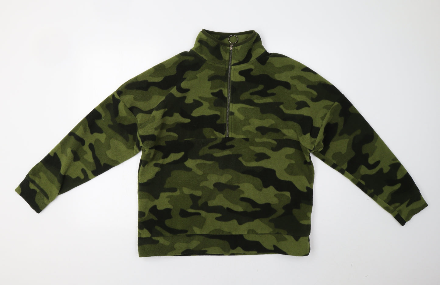 Primark Mens Green Camouflage  Henley Sweatshirt Size M