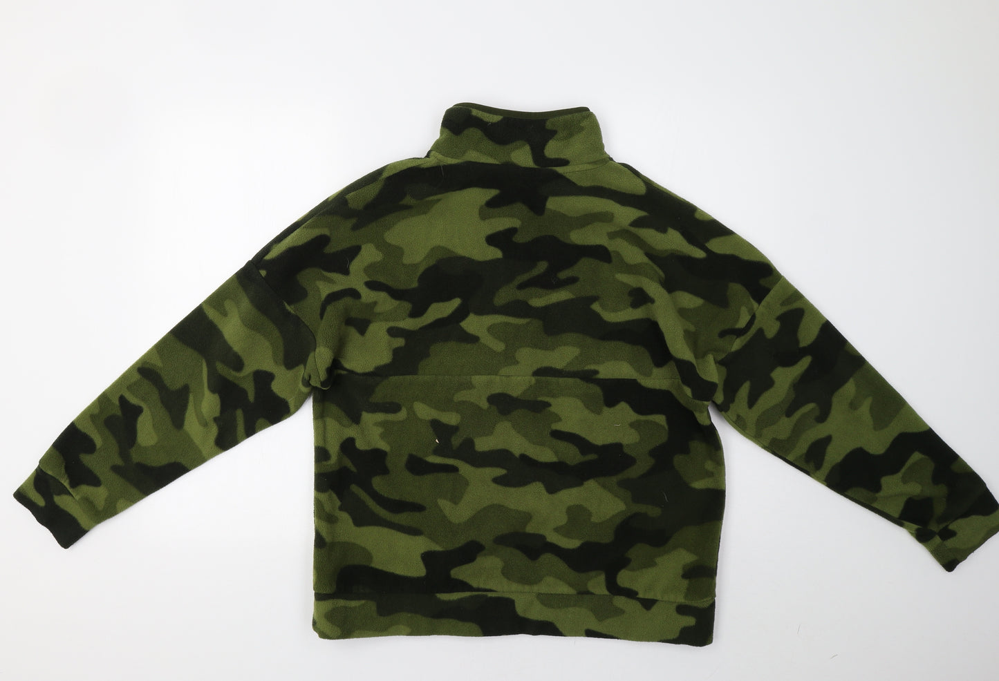 Primark Mens Green Camouflage  Henley Sweatshirt Size M