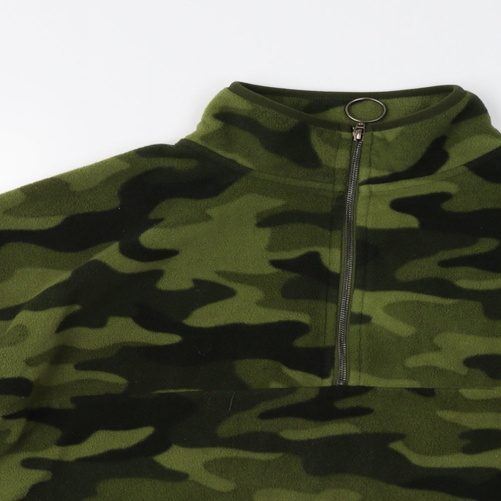 Primark Mens Green Camouflage  Henley Sweatshirt Size M