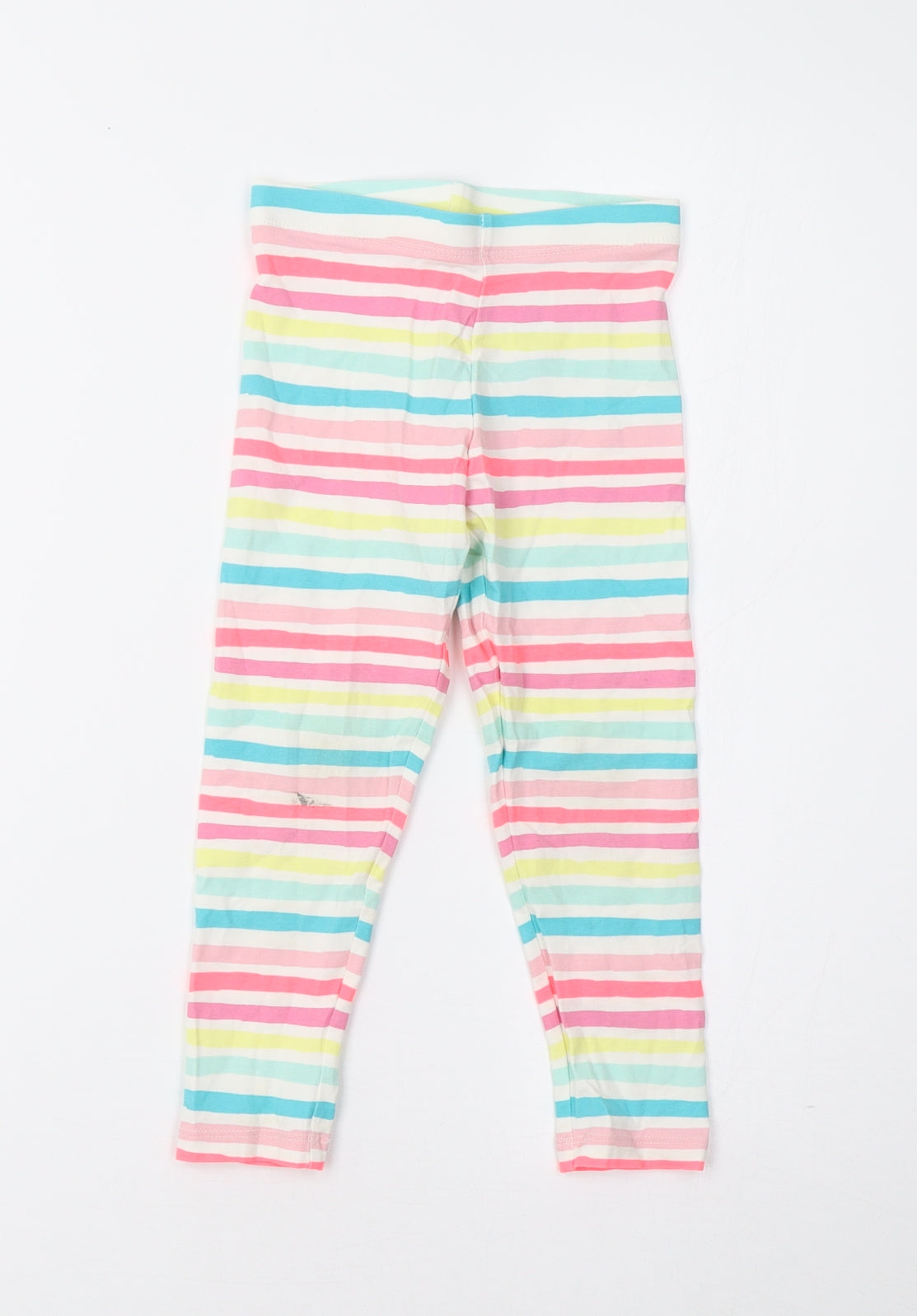 M&S Girls Multicoloured Striped  Jegging Trousers Size 3-4 Years