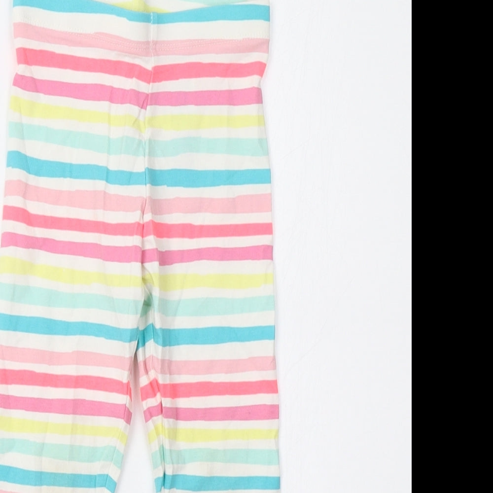 M&S Girls Multicoloured Striped  Jegging Trousers Size 3-4 Years