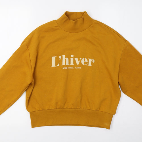 H&M Womens Yellow   Pullover Sweatshirt Size XS