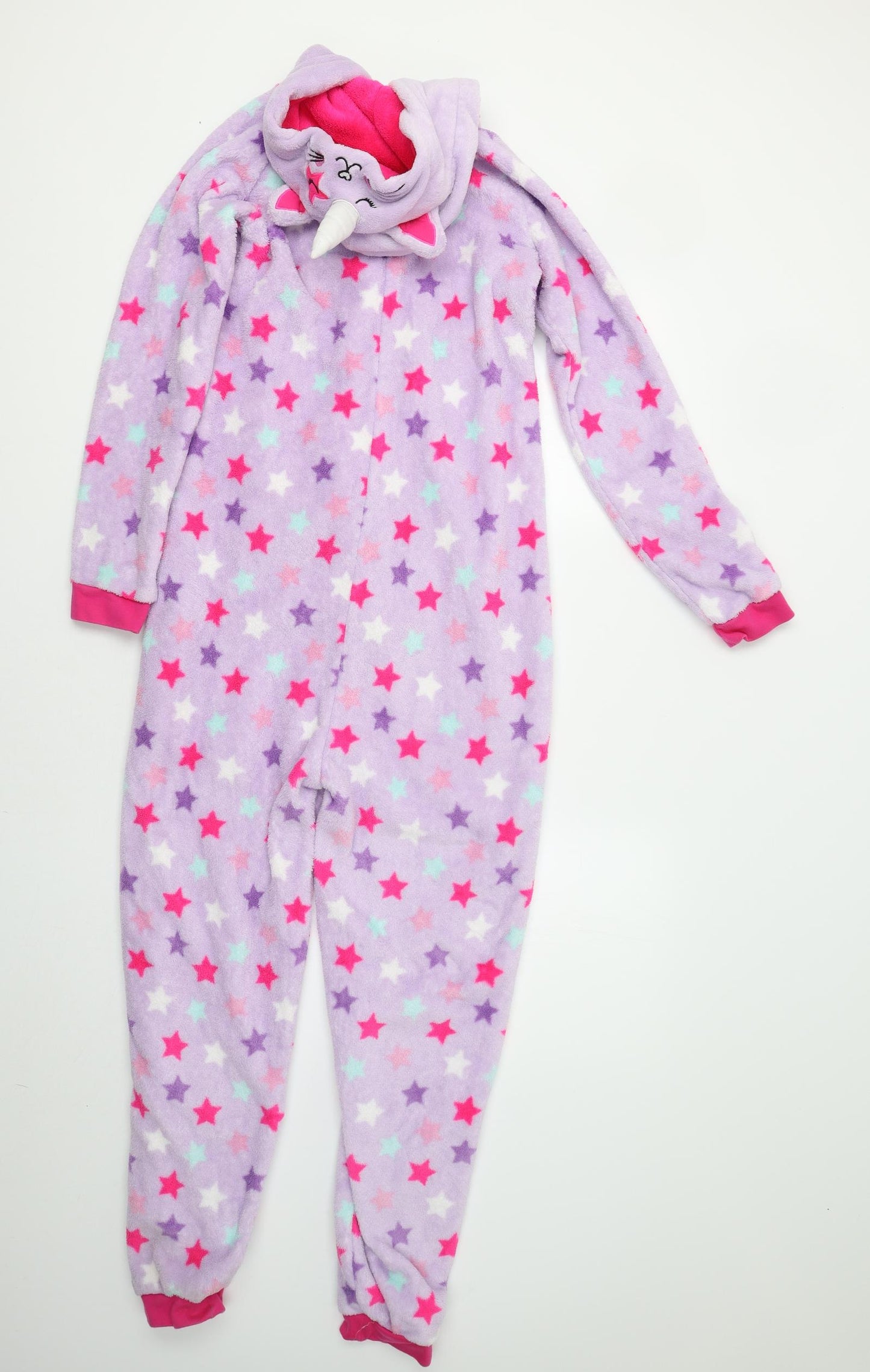 George Girls Purple Geometric   Bodysuit Size 12-13 Years  - Unicorn Onesie