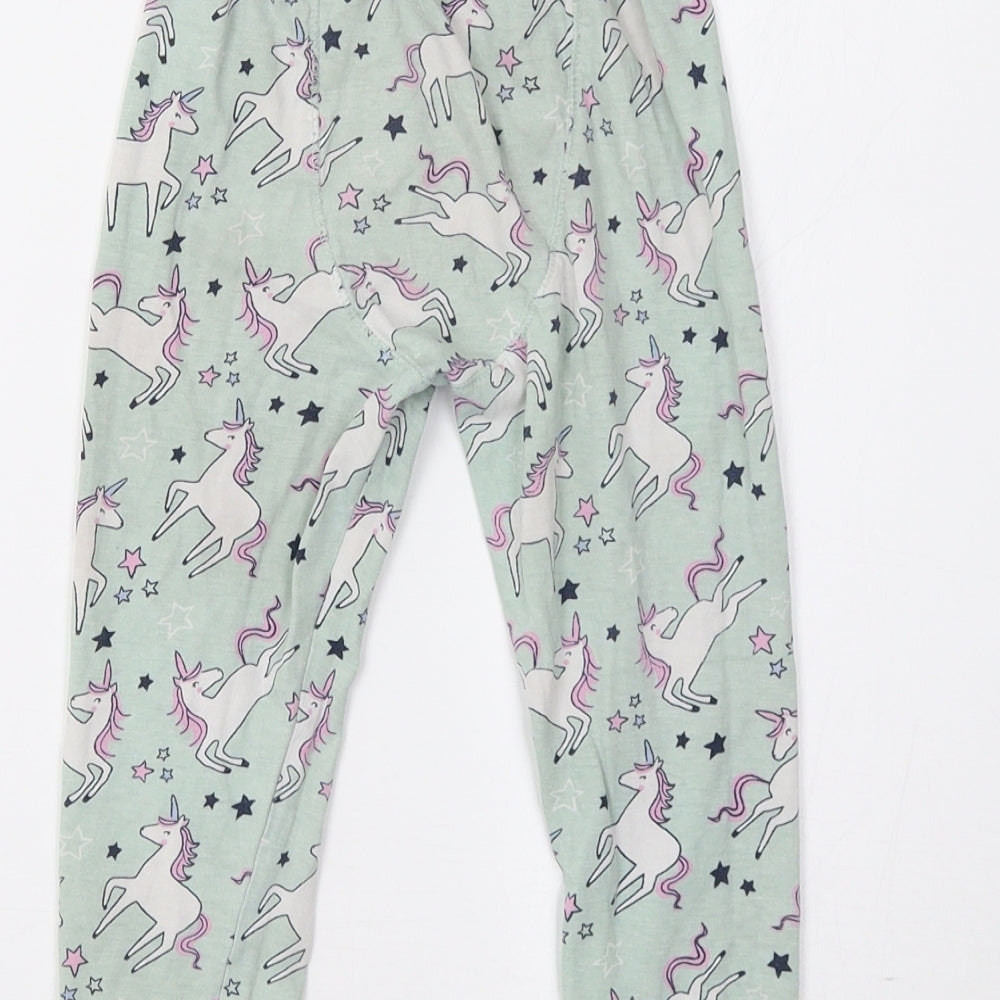 TU Girls Green    Pyjama Pants Size 3-4 Years  - Unicorn Print