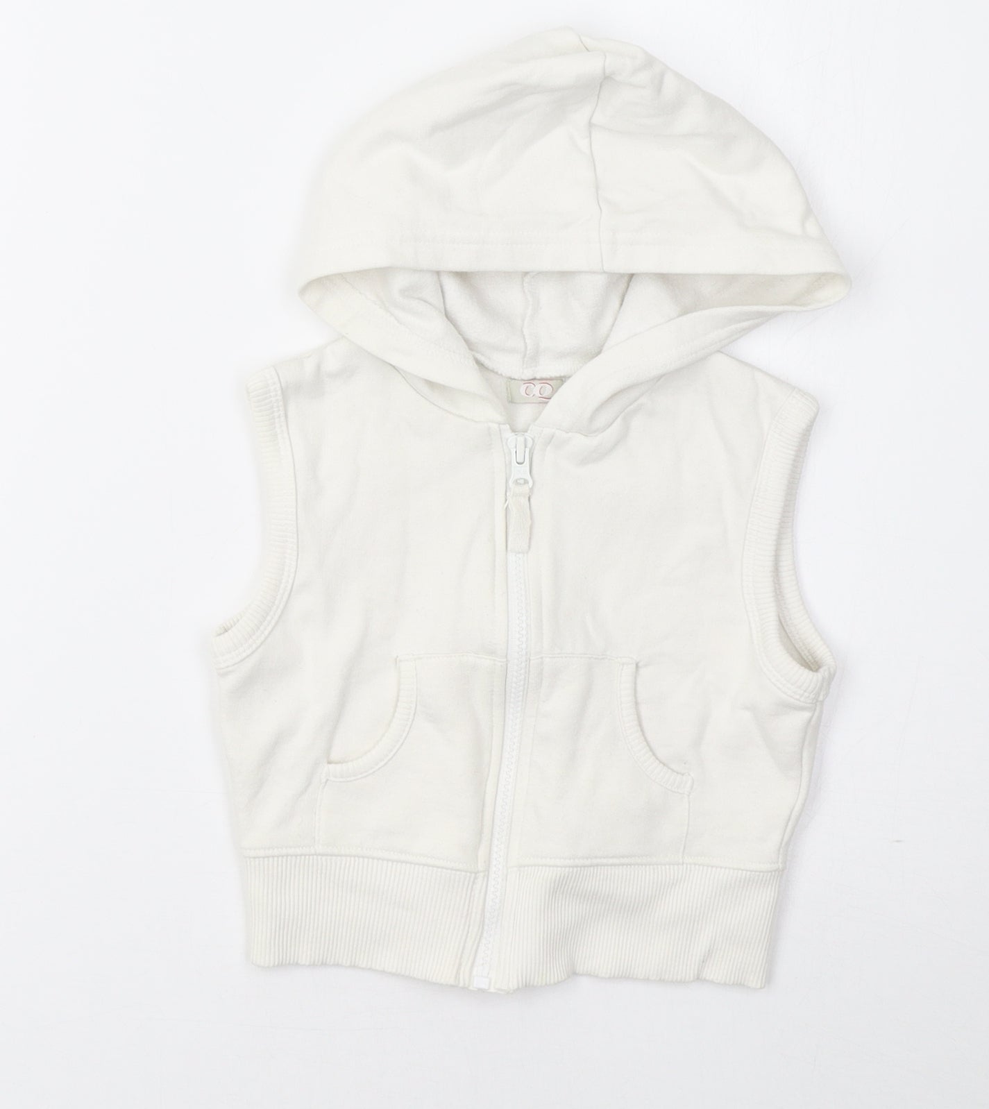CQ Girls White   Full Zip Hoodie Size 6-7 Years