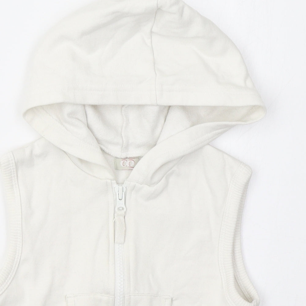CQ Girls White   Full Zip Hoodie Size 6-7 Years