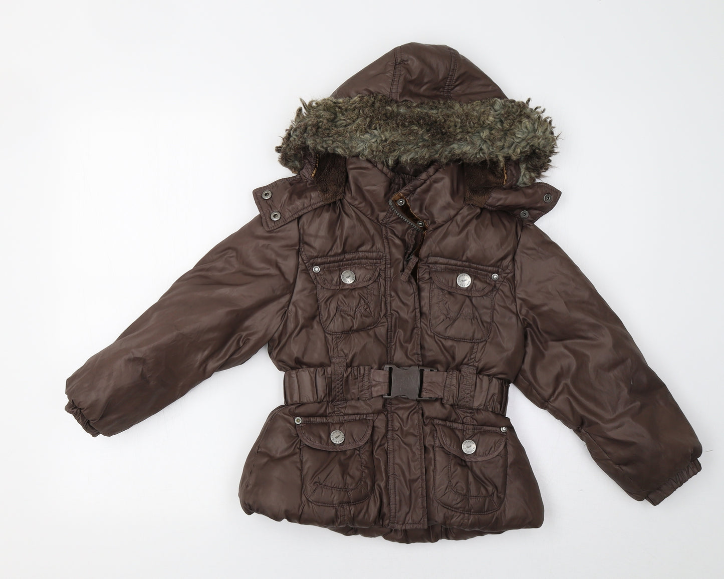 NEXT Girls Brown   Pea Coat Jacket Size 5-6 Years