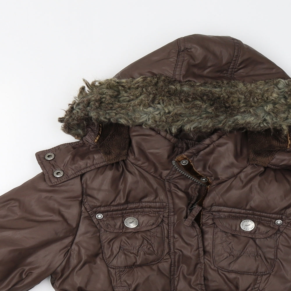 NEXT Girls Brown   Pea Coat Jacket Size 5-6 Years