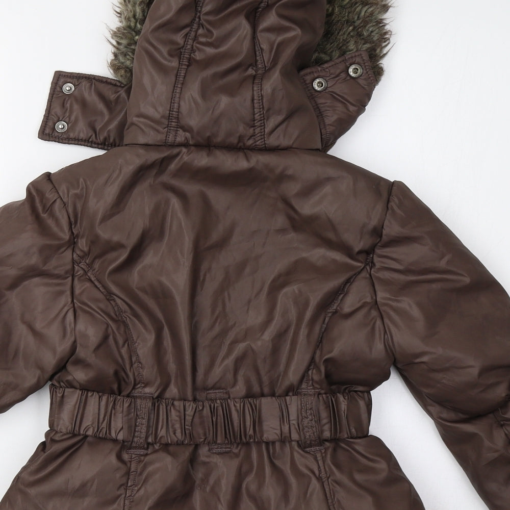 NEXT Girls Brown   Pea Coat Jacket Size 5-6 Years