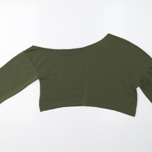 PRETTYLITTLETHING Womens Green   Pullover Sweatshirt Size 6  - Cropped
