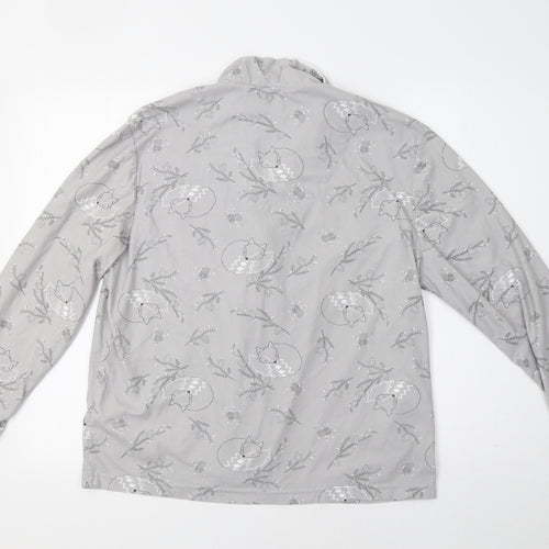 Jeff & Co Womens Grey Floral  Top Pyjama Top Size 14  - Fox Print