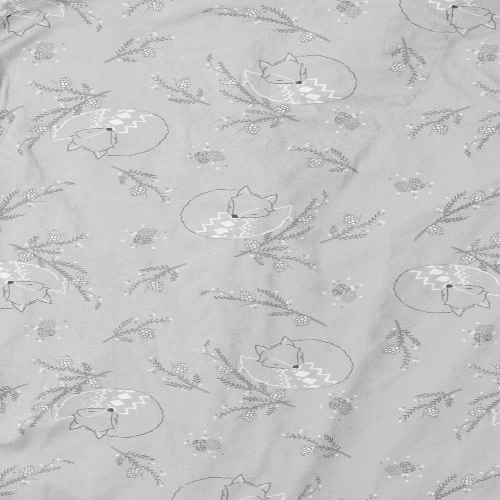 Jeff & Co Womens Grey Floral  Top Pyjama Top Size 14  - Fox Print