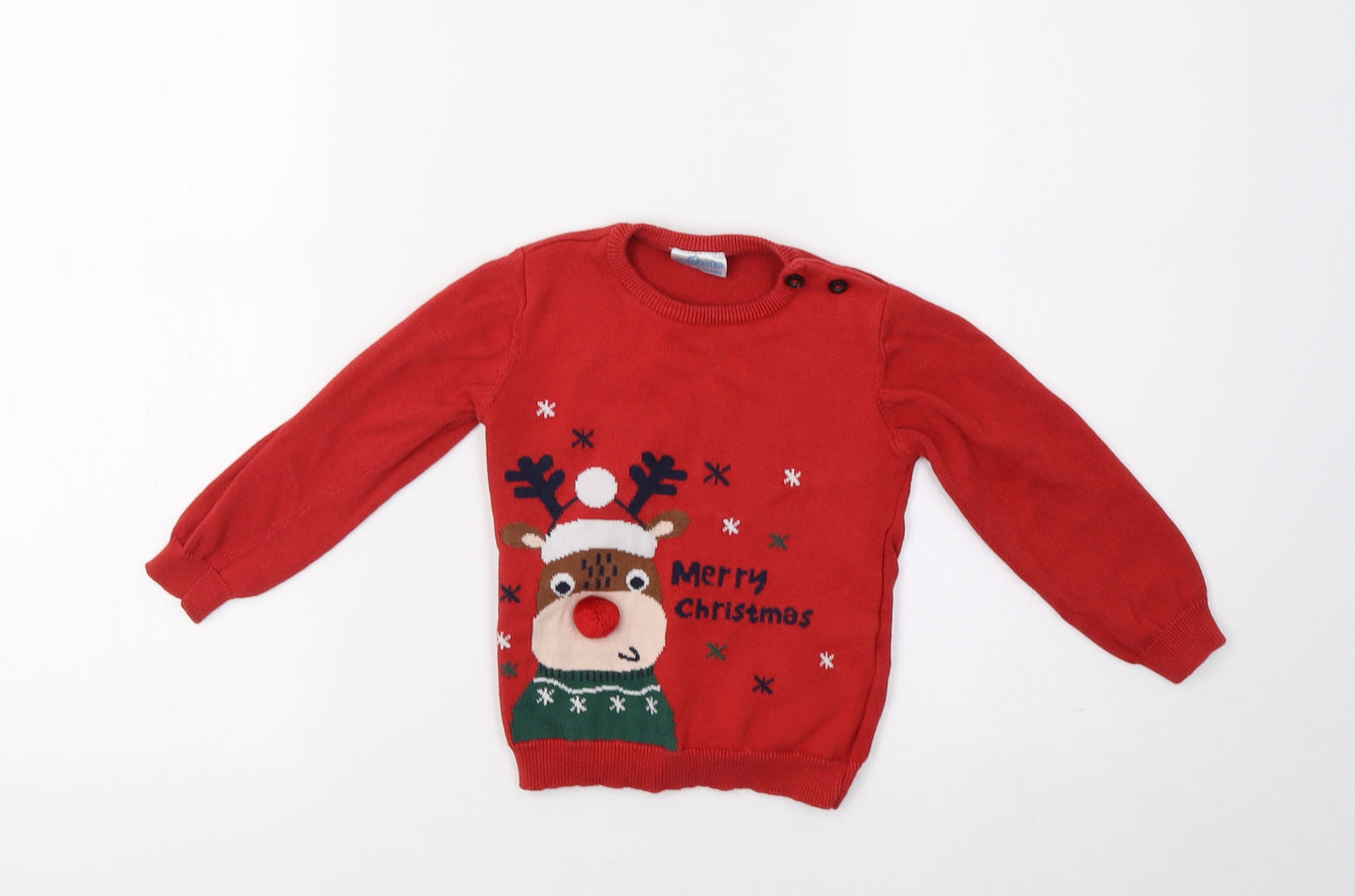 So Cute Baby Red   Pullover Jumper Size 18-24 Months  - Rudolph Christmas