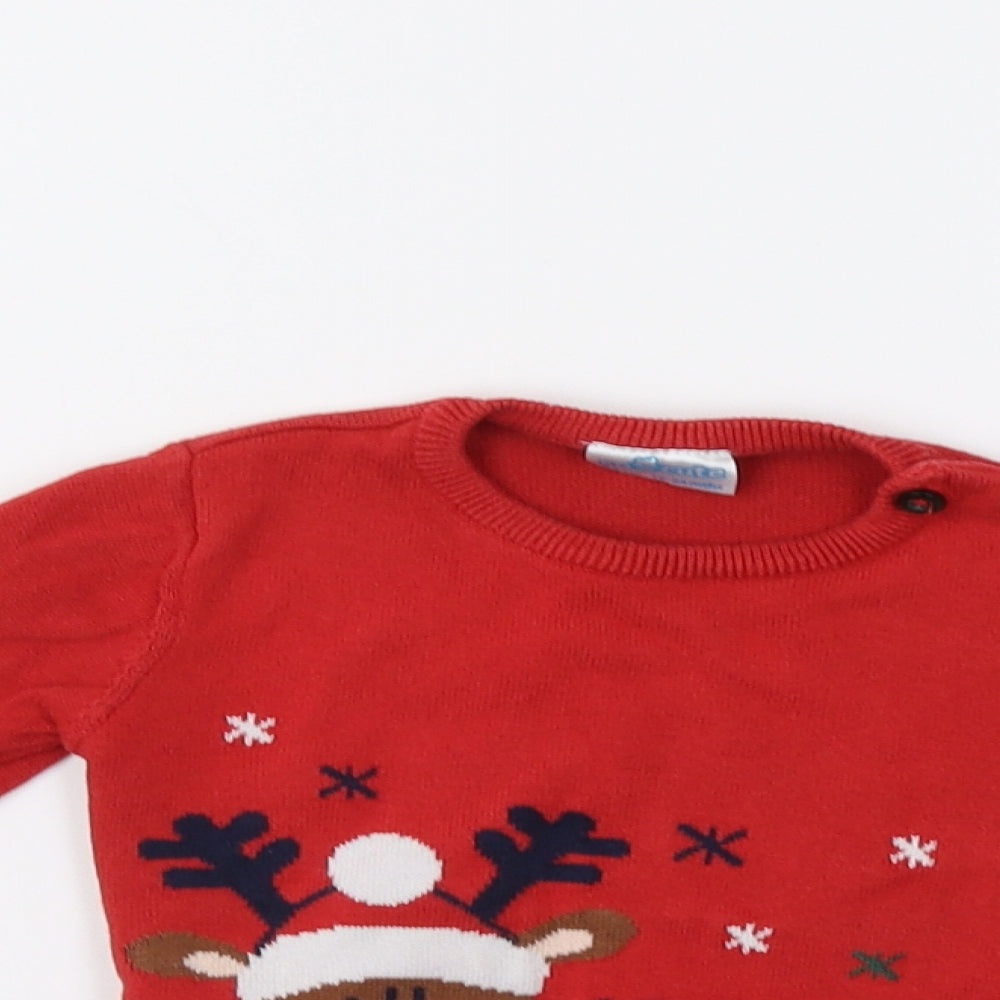 So Cute Baby Red   Pullover Jumper Size 18-24 Months  - Rudolph Christmas