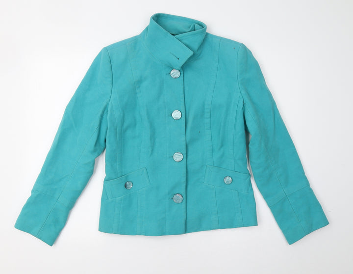 Debenhams Womens Green Overcoat Coat Size 12