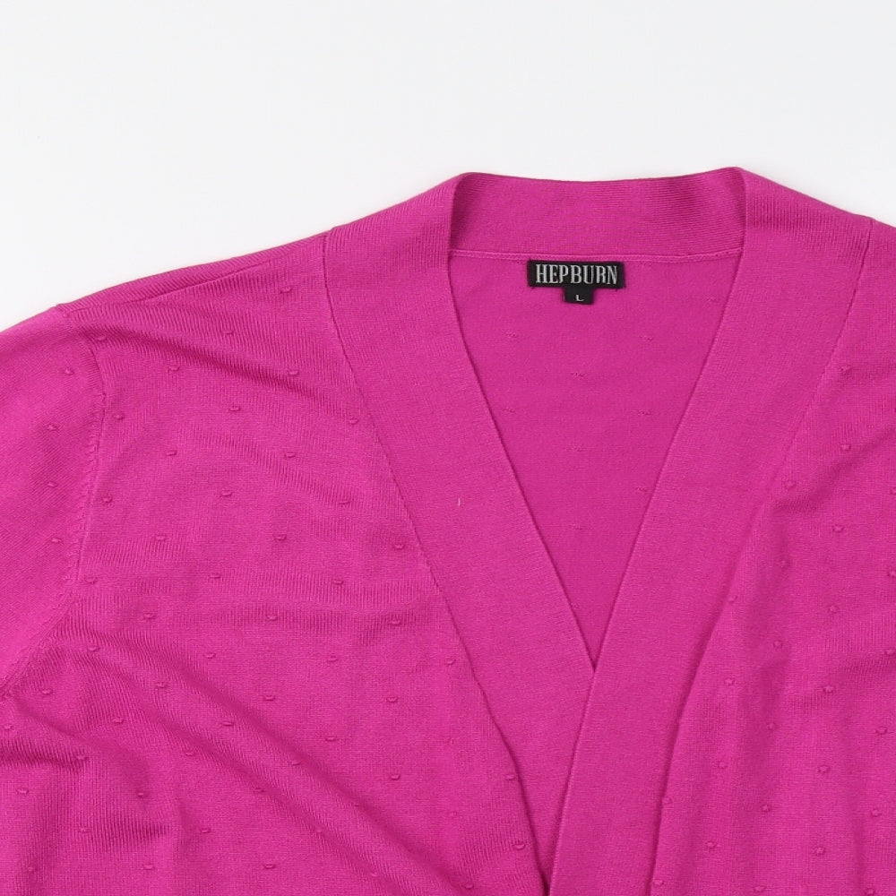 Hepburn Womens Pink   Cardigan Jumper Size L