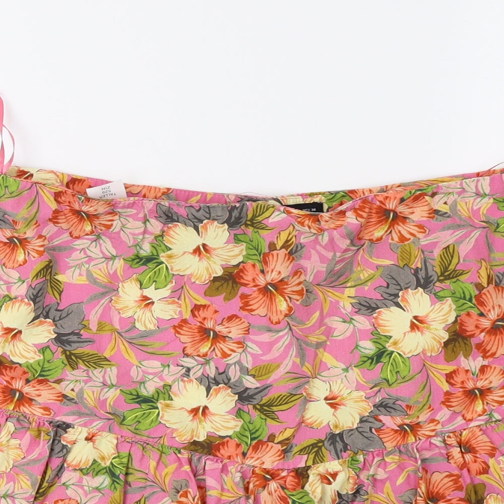 Zara Womens Pink Floral  Mini Skort Size L