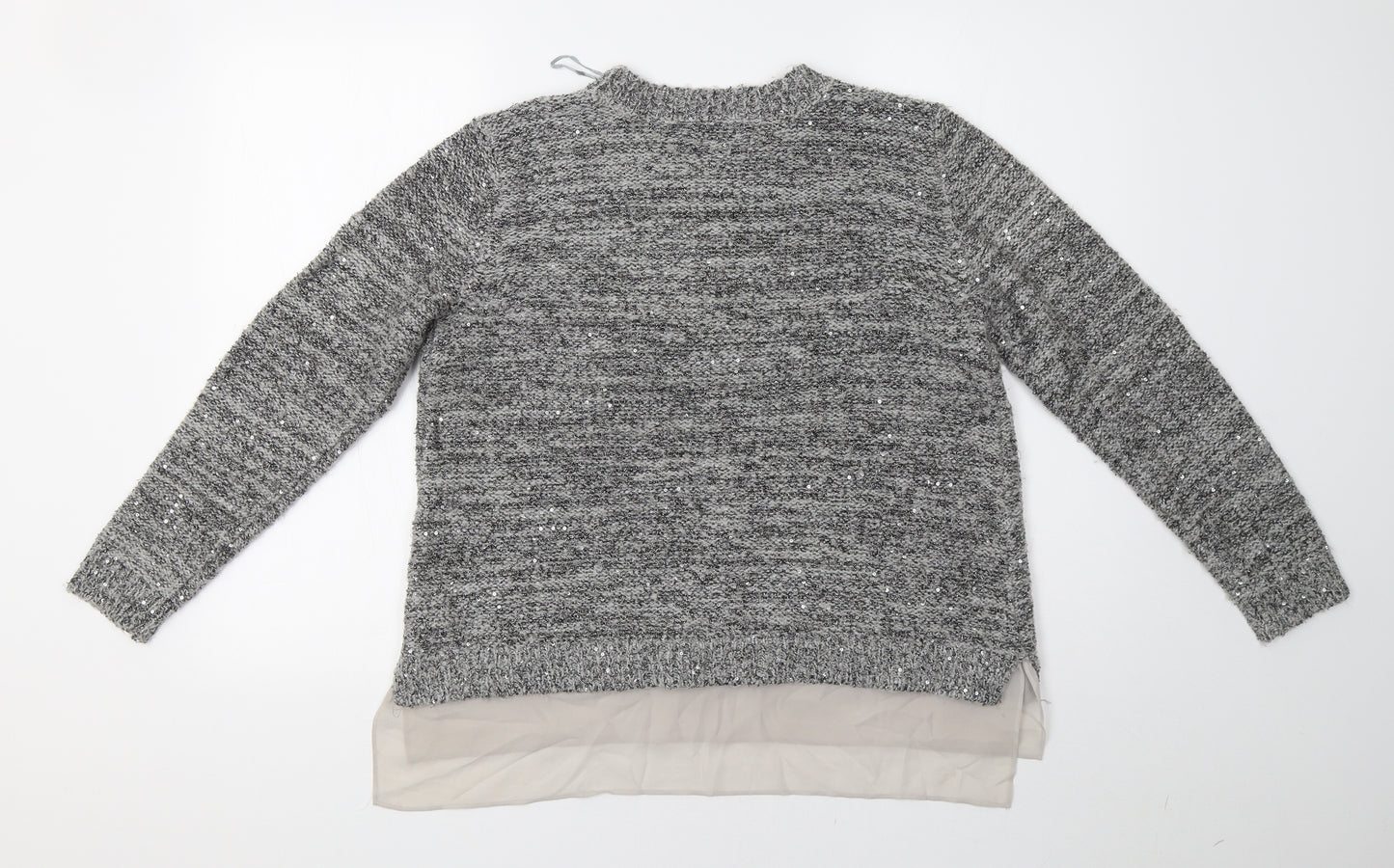 M&S Womens Grey   Pullover Jumper Size 14  - Sequinned