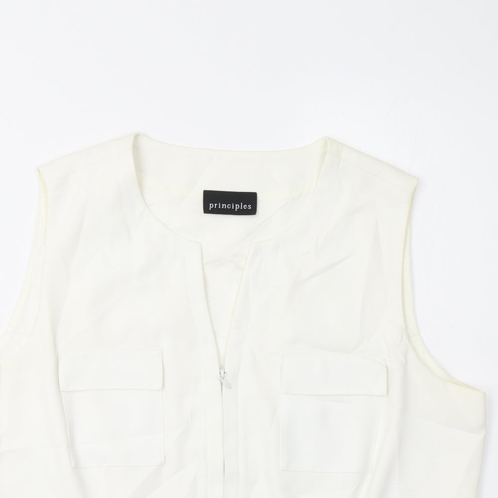 Principles Womens White   Basic Blouse Size 16