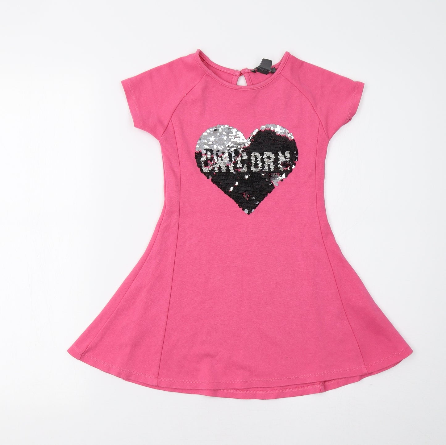 Primark Girls Pink   Fit & Flare  Size 6-7 Years  - Heart