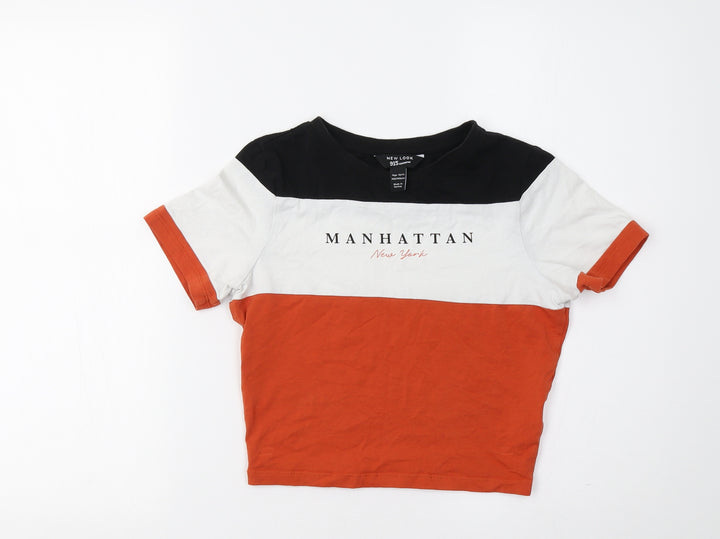 New Look Girls Orange Cropped T-Shirt Size 10-11 Years - Manhattan