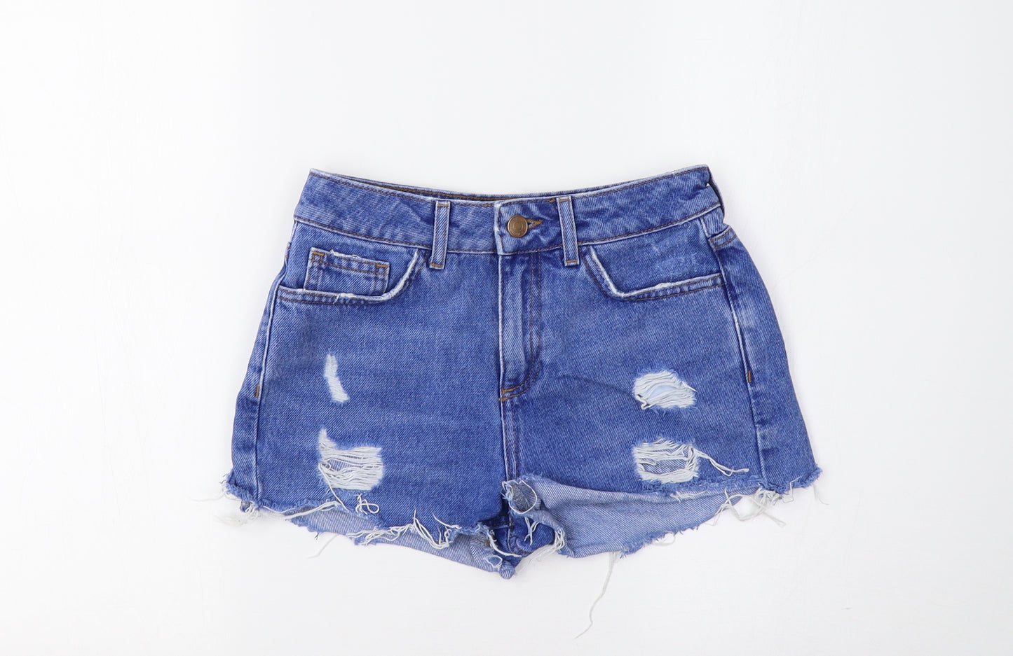 New Look Girls Blue   Cut-Off Shorts Size 11 Years