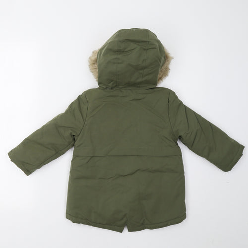 George Girls Green   Parka Coat Size 2-3 Years