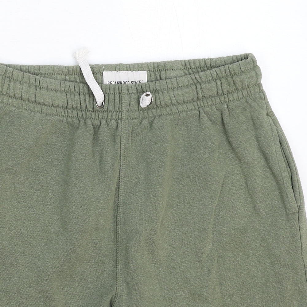 Cedar Wood State Mens Green   Sweat Shorts Size M