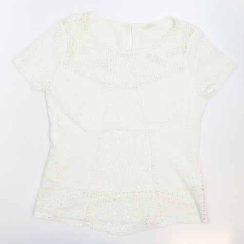 Adiva Naturals Womens White   Basic T-Shirt Size M