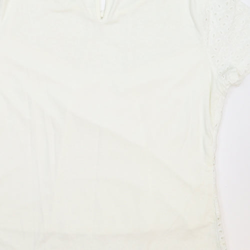 Adiva Naturals Womens White   Basic T-Shirt Size M