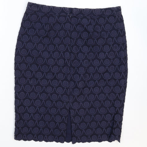 NEXT Womens Blue Geometric  Straight & Pencil Skirt Size 14