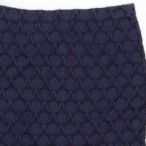 NEXT Womens Blue Geometric  Straight & Pencil Skirt Size 14