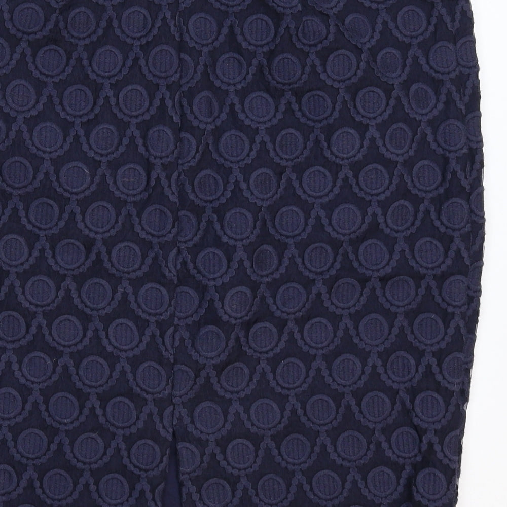 NEXT Womens Blue Geometric  Straight & Pencil Skirt Size 14