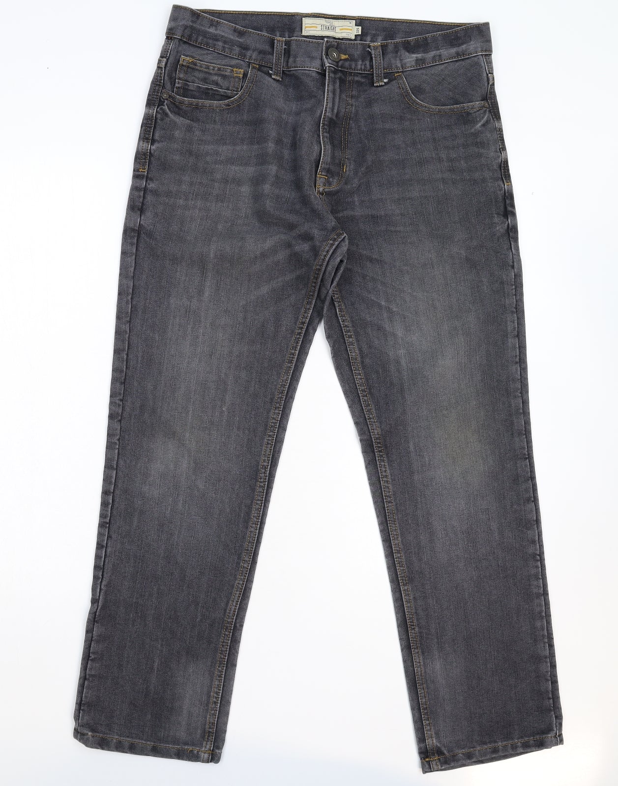 NEXT Mens Black  Denim Straight Jeans Size 32 L28 in