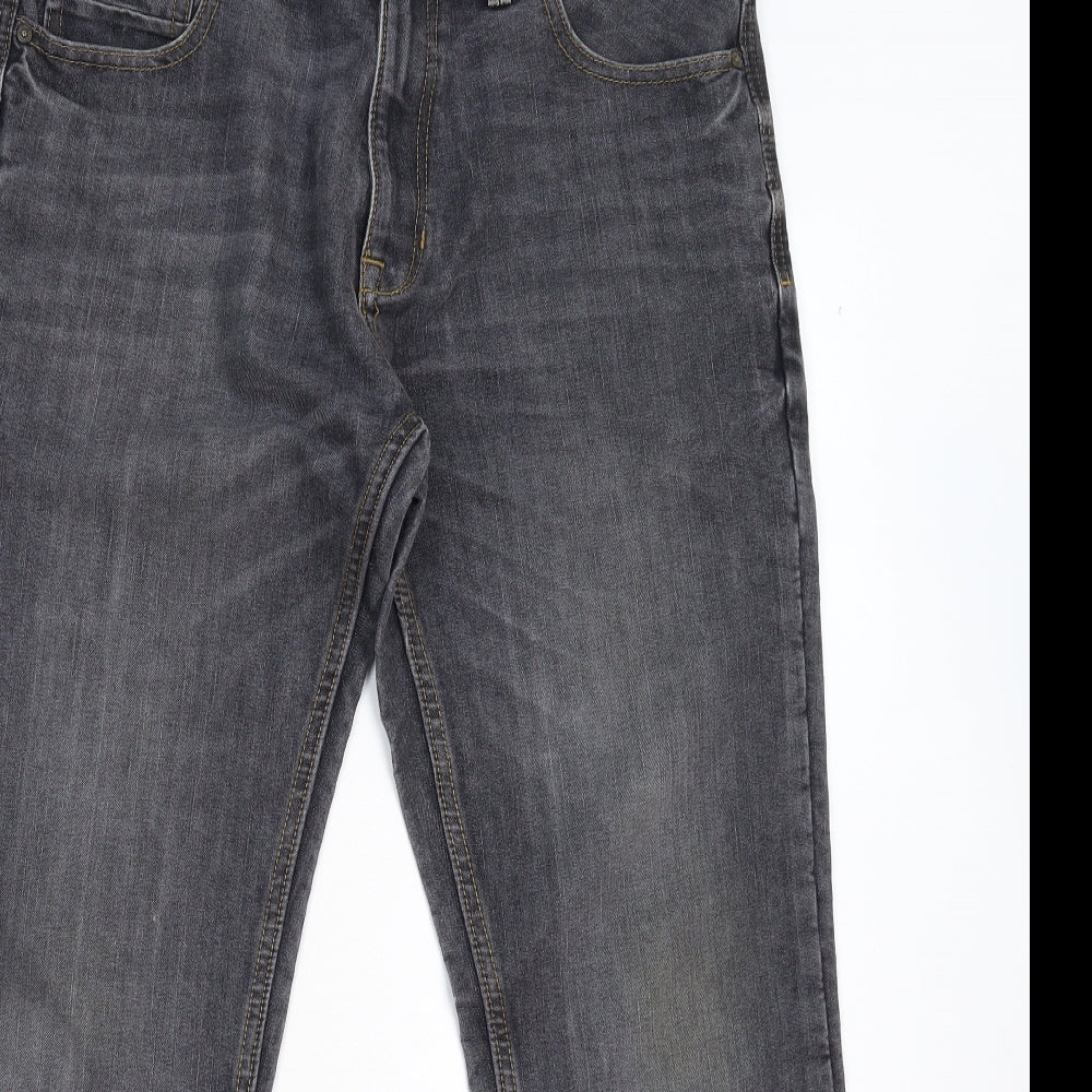 NEXT Mens Black  Denim Straight Jeans Size 32 L28 in