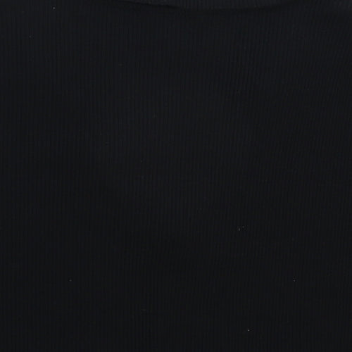 Monki Womens Black   Cropped Polo Size L