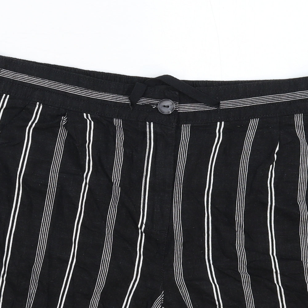 NEXT Womens Black Striped  Bermuda Shorts Size 14